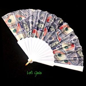 Victorian Japanese Foldable Hand Fan Money Fan 100 Dollar Bills by Lofi Girls